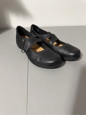 Clarks Carleigh Jane Black Leather Mary Jane Comfort Shoes Size 12N